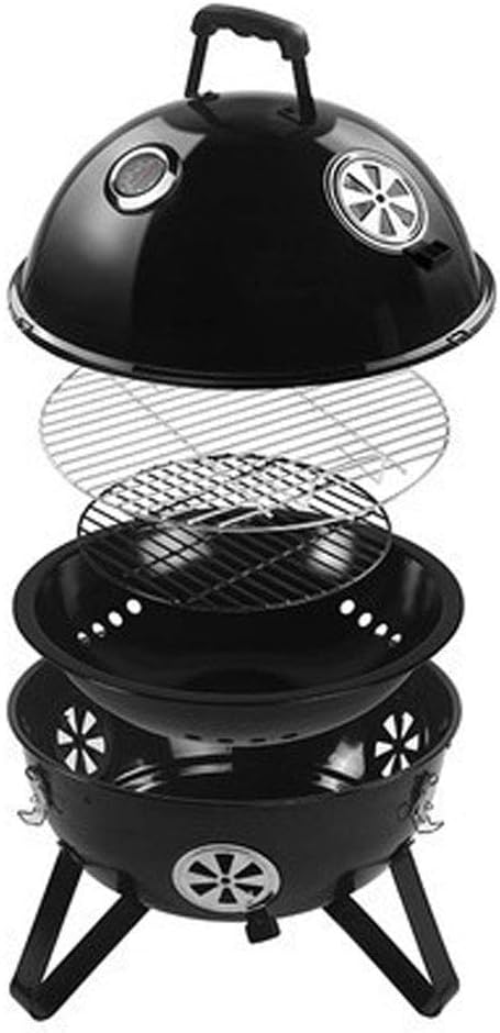 review ZJJ& BBQ Barbecue Grill Home Outdoor Portable Grill Charcoal Round Apple Grill