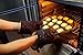 Aicok Oven Gloves Non-Slip Kitchen Oven Mitts Heat Resistant Cooking Gloves for Cooking, Baking, Barbecue Potholder, Black, 1 Pair