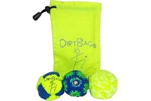 DIRTBAG All Star Footbag Hacky Sack 3 Pack with Pouch, 100% Handmade, Premium Quality, Bright Vivid Colors, Signature Carry Bag