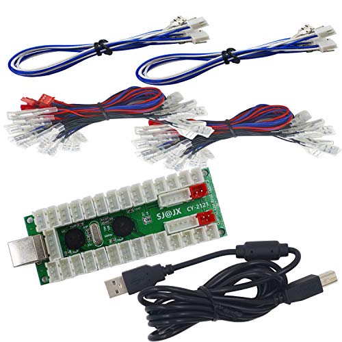 SJ@JX Arcade 2 Player USB Encoder LED 2 Player LED Arcade Kit LED Arcade LED Encoder Board Zero Delay Arcade LED Button