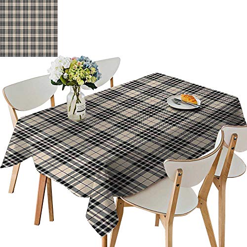 UHOO2018 Square/Rectangle Polyester Table Cloth Tartan Pattern British Clan Royal Vintage Heraldry Design Beige Dark Taupe Maroon Easy Care Spillproof,23 x 23inch