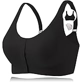 CYTMTZGA Seamless Front Closure Mastectomy Bra Surgical Bra Pocket Breast Prosthesis Breast Forms Bralette Daily Bra