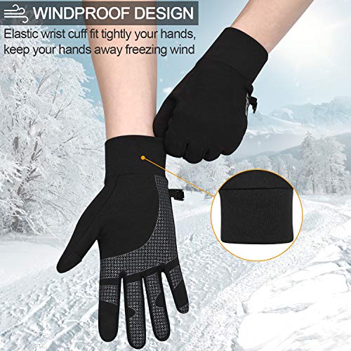 Cevapro Running Gloves Touch Screen Gloves Lightweight Winter Gloves Men Women (Black, M)