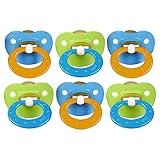 NUK Juicy Orthodontic Latex Pacifier, Size 3, 6 Pack - Blue/Green