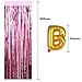 Zhanmai 2 Pieces Metallic Tinsel Foil Fringe Curtains Gender Reveals Tinsel Curtains with Balloons for Baby Shower Party Decoration