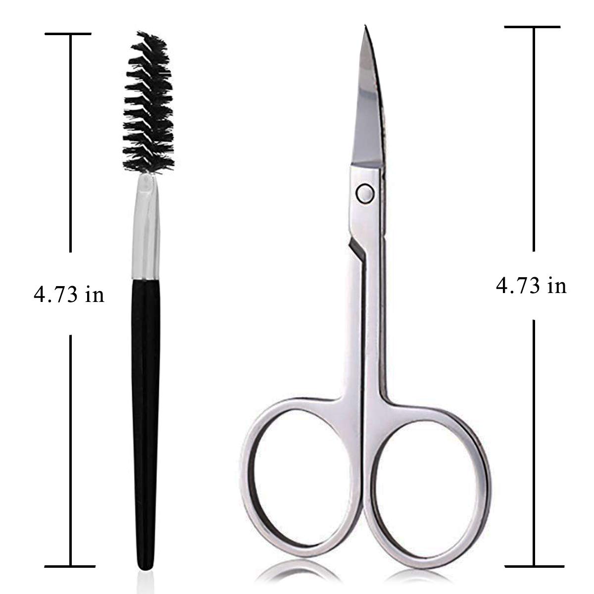 Eyebrow Scissors and Eyebrow Brush by AUMELO - Eyelash Extensions Shaping Curved Craft Stainless Steel Scissors for Your Beauty: Home Improvement