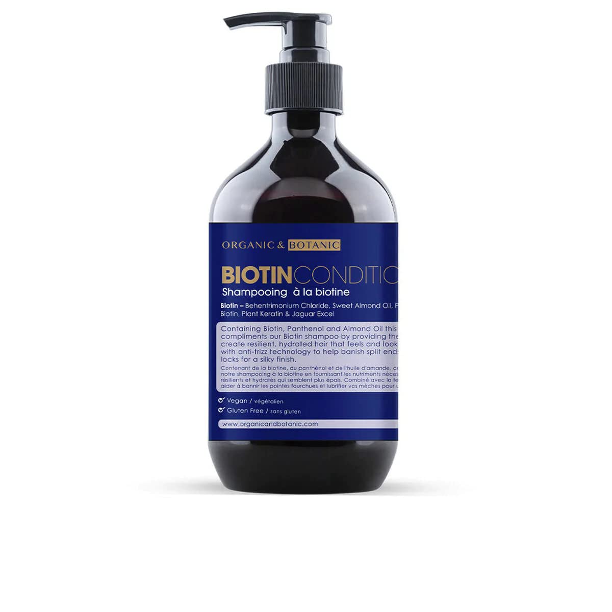 Organic & Botanic Biotin Conditioner 500ml | Shampoo for Dry, Dull hair. Helps against Premature Hair Loss and Graying