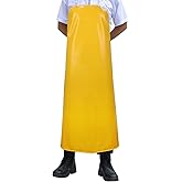 Surblue Waterproof Rubber Vinyl Apron, 43" Heavy Duty Aprons, Anti-Corrosion Rubber Apron, Project Industrial Chemical Resistant Work Safe Clothes, Butcher, Dishwashing, Lab Work, Dog Grooming, Yellow