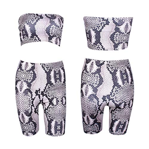 51YYHvn1YtL VIccoo Trajes de 2 Piezas para Mujer Boho Piel de Serpiente Estampado Digital Sin Tirantes Bandeau Top de Tubo… VIccoo Trajes de 2 Piezas para Mujer Boho Piel de Serpiente Estampado Digital Sin Tirantes Bandeau Top de Tubo… - Imagen 5