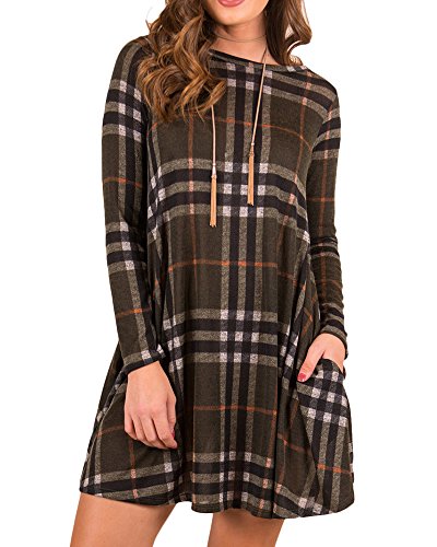 Bowknot Neck Long Sleeve Stripe Print Tunic Dress