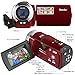 Video Camcorder, Besteker 1280x720P Camera Camcorder 16X Zoom 16MP Video Camera with 2.7 inches TFT LCD Screen Support 270 Degree Rotation (Red)