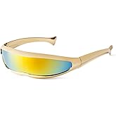 KFPH Futuristic Narrow Sunglasses Robot Space Rave Futuristic Glasses Personality Cosplay Cyclops Cool Glasses