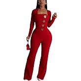 MTOYOU Women's formal elegant and sexy straight pants business party jumpsuit