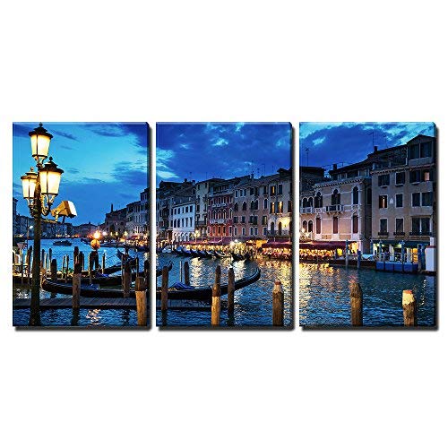 Grand Canal in Sunset Time Venice Italy Home Art x3 Panels