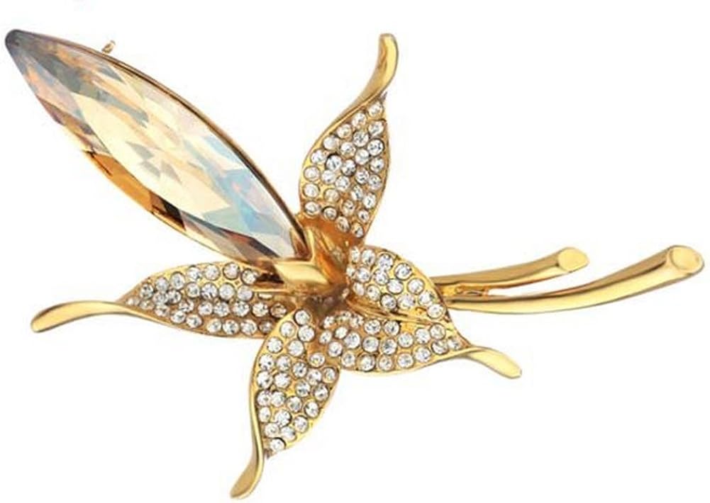 Alloy 14K Gold Plated Crystal Brooches for Women Fashion Amazon.co.uk
