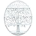 SoCal Buttercup Essential Oils and Nail Polish Organizer - Oval White Metal with Tree Silhouette - Wall Mounted Round Display Rack Oil Bottle Storage