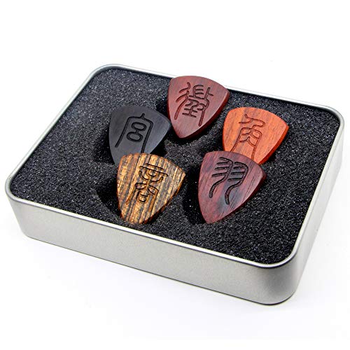 5 púas de guitarra de madera hechas a mano púas de guitarra