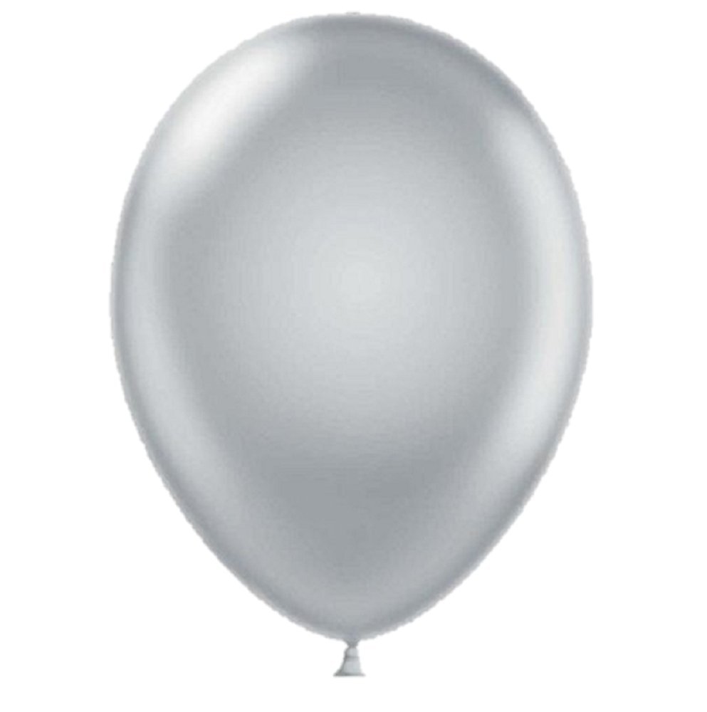 50 pcs 10" (25CM) Balloons Pearlised Metallic Latex Air or Helium Wedding Birthday Christmas Party Decoration Available in 14 colours (Silver/Grey)