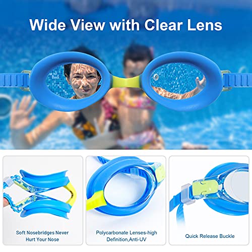 Arm Floaties for Kids,Swim Trainer Floaties and Kid's Swimming Goggles