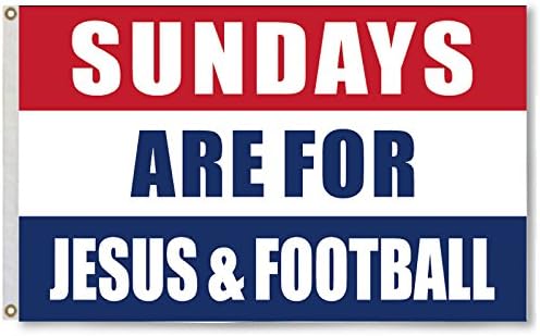 Flylong Sundays are for Jesus and Football Flag Banner 3X5 Feet