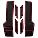 Gekufa Cup Holder and Door Compartment Liner Accessories Compatible with 2016 2017 2018 Honda Civic Door Mats Gate Slot Mat Cup Pads 15PC Set (Front Seat, Red Trim)