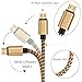 Micro USB Charger cable,Power-7 2-Pack(6ft) Durable Braided Fast Charge and Sync Cord for Samsung Galaxy S7 Edge S6 S4 S3,Note 3 4 5,Moto G4 G5 Plus,LG G3 G4,Windows,ZTE, More (Gold/Red)