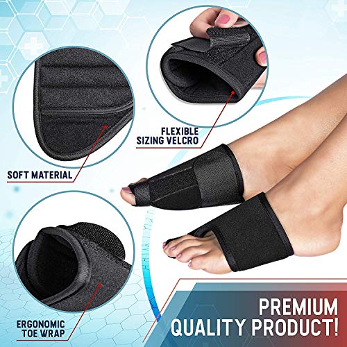 RAYNA GAMES Bunion Corrector and Bunion Relief - Orthopedic Bunion Splints Big Toe Straightener for Hallux Valgus - Elastic and Adjustable Turf Toe Brace Effective Treatment for Women and Men - Thumbnail 3