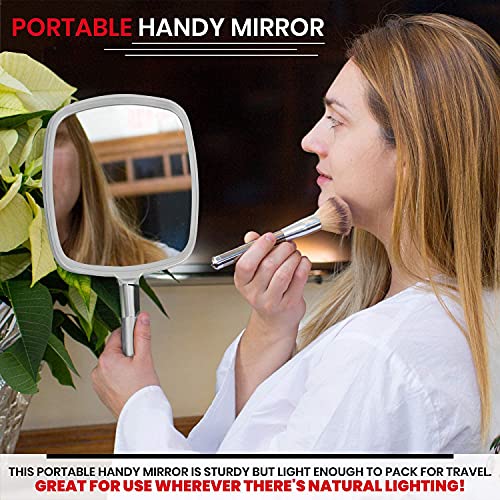 Mirrorvana Large Hand Held Mirror with Comfy Handle Professional