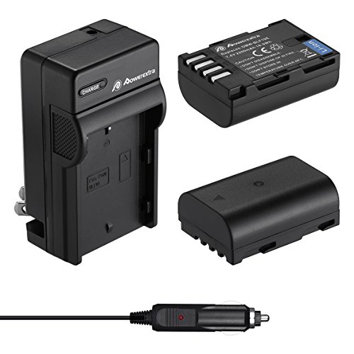 Powerextra 2 Pack High Capacity Replacement Battery and Charger Compatible with Panasonic DMW-BLF19, DMW-BLF19E, DMW-BLF19PP and Panasonic Lumix DC-GH5, DMC-GH3, DMC-GH3K, DMC-GH4, DMC-GH4K