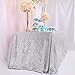 BalsaCircle Sequin Rectangular Silver Sequin Tablecloth 60-Inch by 102-Inch
