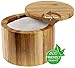 Estilo Premium Bamboo Salt and Pepper Bowls, Wooden Spice Containers with Magnetic Swivel Lids, Perfect for Salt, Spice, Sugar, Pepper Brown