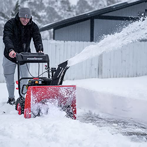 PowerSmart Snow Blower 24 Inch 2Stage 212cc Engine Gas Powered, Self Propelled Snowblower with