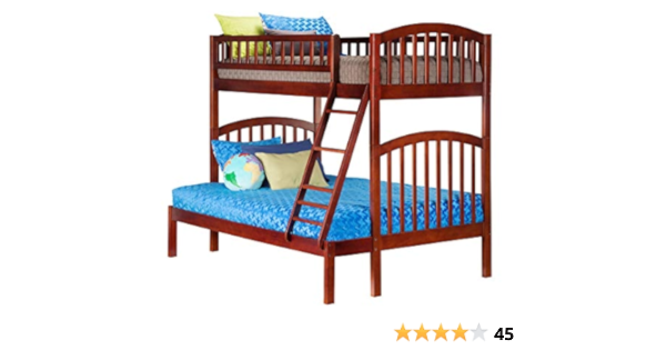 bunk bed with crib on bottom on Amazon Com Atlantic Furniture Richland Bunk Bed Twin Full Walnut Furniture Decor