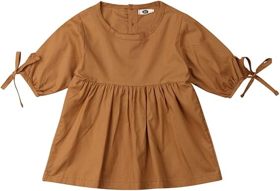 Amazon 子供服 女の子 ワンピース スカート 無地 半袖 普段着 通学通園 入学式 卒業式 卒園式 発表会 春夏 1 4歳 イエロー 90 ワンピース チュニック 通販