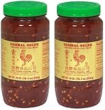 Huy Fong Sambal Oelek Ground Fresh Chili Paste (Large 18 oz Jars) 2 Pack