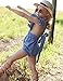 Calsunbaby Infant Baby Girls One Piece Short Sleeve Ripped Demin Jeans Ruffle Romper Sunsuit Outfits Jumpsuit (Z#Blue, 12-18 Months)