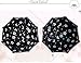 Inoutdoorkit CCU01 Travel Umbrella Parasol for Women Girl Kid Children Student, Magic Water Activated Color Change Flower, Portable Small Foldable Windproof Anti-UV for Beach Camping (Black)