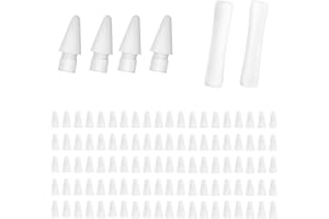 YBSUCLD 100pcs Silicone Nib Sleeves，4pcs Replacement Tips and 2pcs Silicone Pencil Case Compatible with Apple Pencil1/2/Pro/USB-C Suitable for iPencil Nib for iPad Pencil