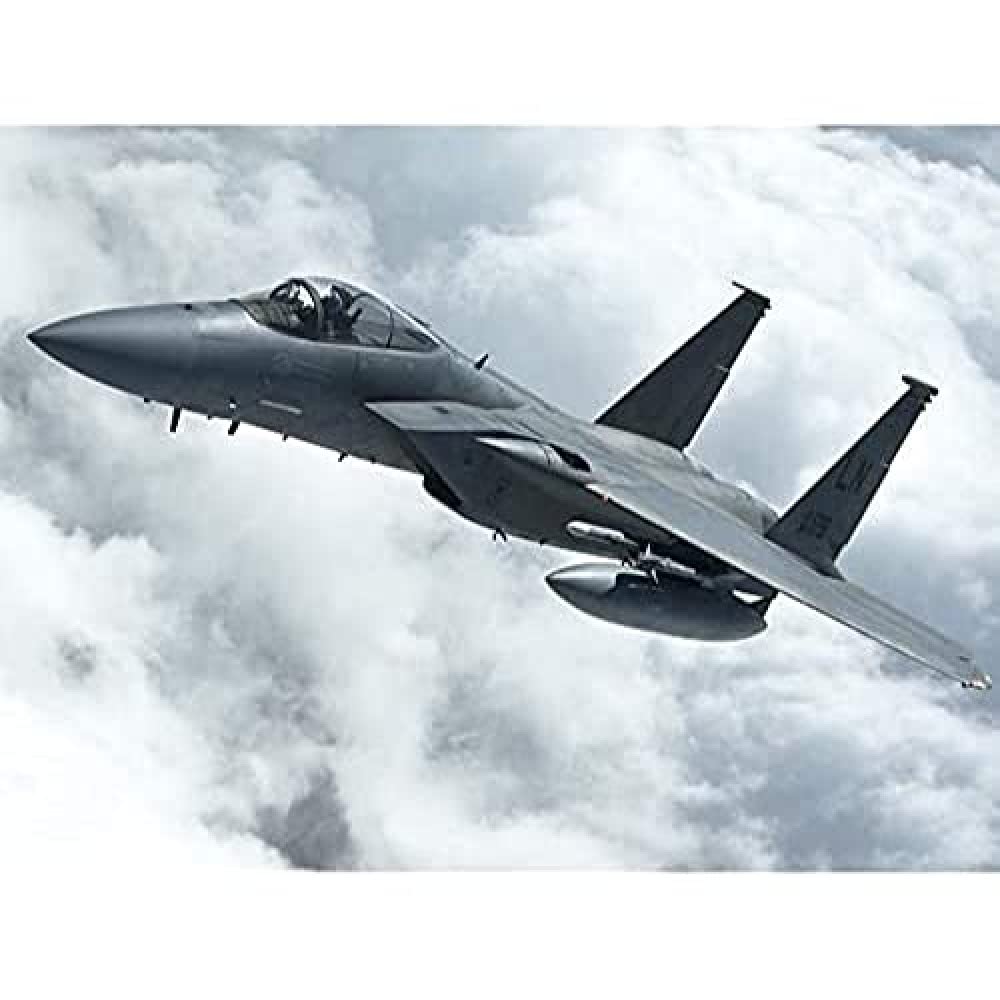 Military USA USAF F-15C Eagle 493rd Fighter Squadron Photo Art Print Canvas Premium Wall Decor Poster Mural