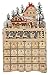 Juvale Wooden Advent Calendar, LED Light Up Reindeer Christmas Village, 24 Drawers Countdown (8.7 x 14.1 x 3.2 in)