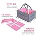 Luluna Pink & Gray Baby Gift Basket for Girls | Diaper Caddy Organizer for Newborn Girls | Great Gift Idea for New Mother