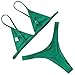 RUUHEE Women Brazilian Top Thong Bottom Sexy Padded Push up Two Piece Bikini Swimsuit (L(US Size 6-8), Green)
