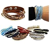 CoverYourHair Multistrand Bracelets - 4 Pack - Wrap Bracelets - Cuff Bracelet - Stocking Stuffers, Bracelets