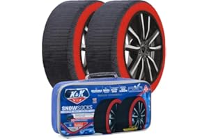 KNK BOUTIQUE K&K Auto Accessories Snow Socks for Tires - Pro Series for Ultimate Grip Alternative for Tire Snow Chain - Snow Traction Device for Passenger Cars SUVs Trucks Winter Emergency Accessory(X-Large)