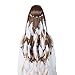 Boho Feather Headband Indain Headdress - AWAYTR Tribal Hair bands White Hippie Custome Fancy Dress Headwear (White+beige)
