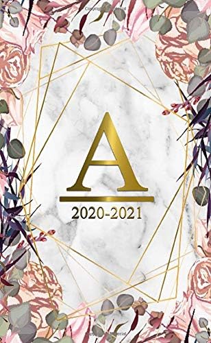 2020-2021: Vintage Floral Monogram Initial Letter A | Marble & Gold Two Year 2020-2021 Monthly Pocket Planner | Cute 24 Months Spread View Agenda With Notes, Holidays, Contact List & Password Log. Paperback – August 13, 2019