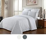 NC Home Fashions Garnet reversible quilt set, Full/Queen, White