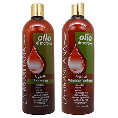 La Brasiliana Olio Argan Oil Shampoo & Conditioner 33.8oz Duo "Set" by La-Brasiliana