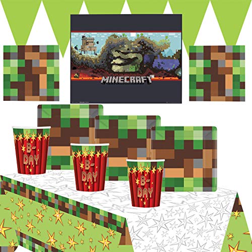 Pixel Tnt Party Kit 1 For 8 Children Licensed Minecraft Party