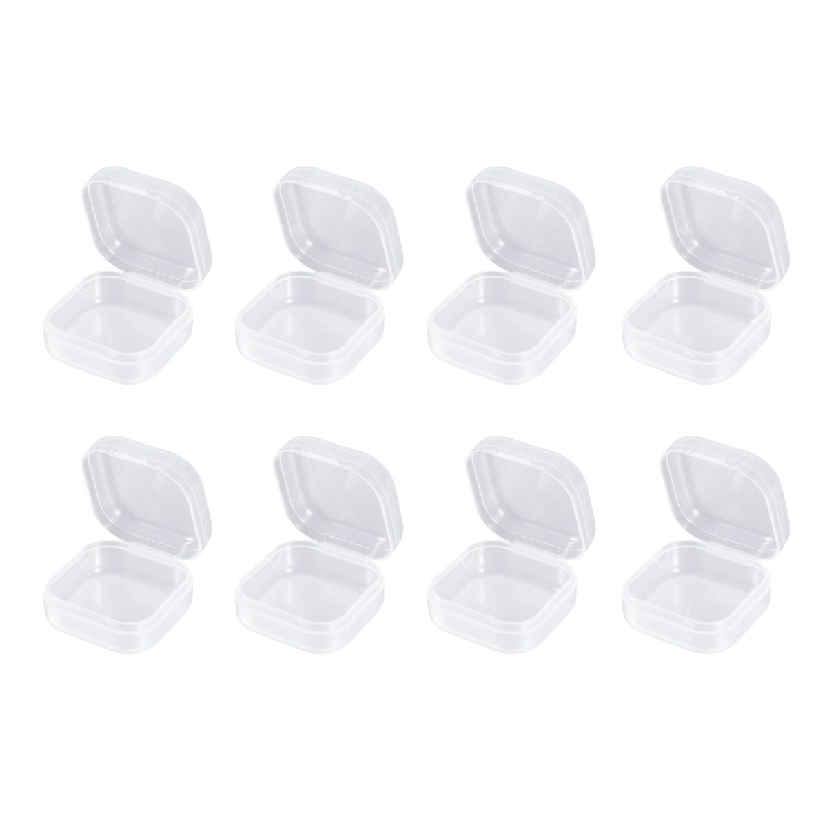 LIOOBO 24pcs Small Rectangle Clear Plastic Storage Containers Case with Flip Cover for Bead Jewerlry Findings Fishing Lures